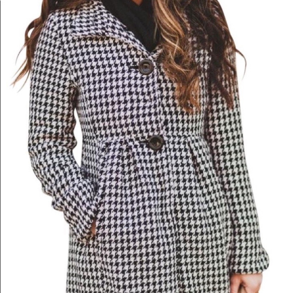 BITTEN by SJP Wool Blend Houndstooth Coat